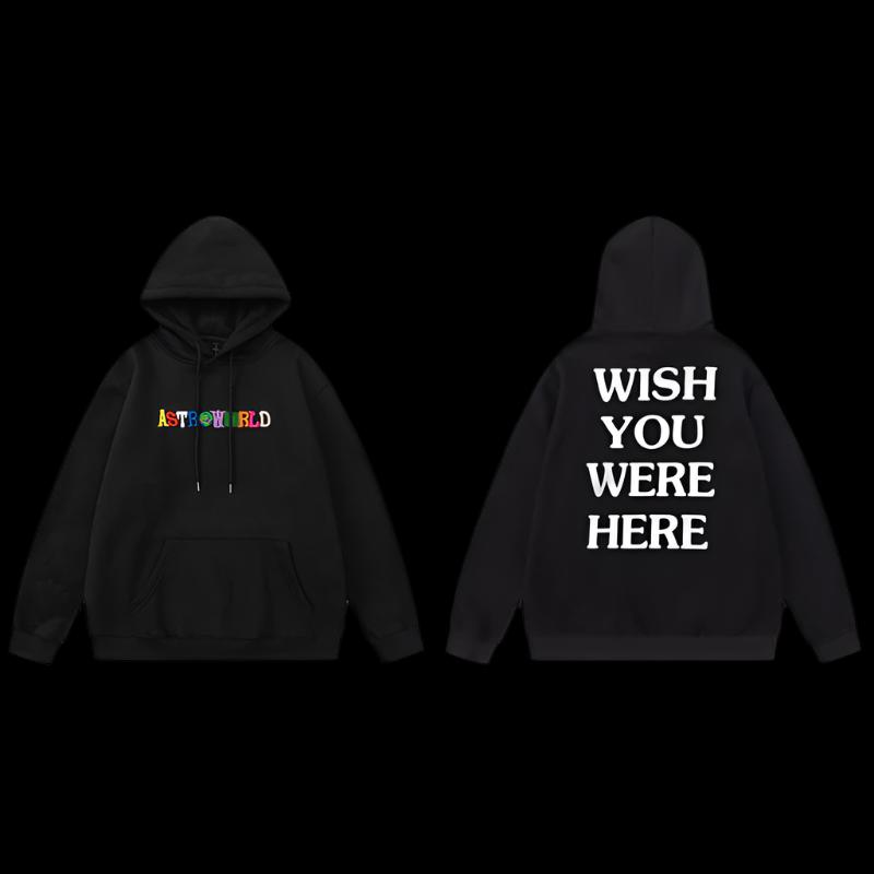 Travis Scott Astroworld 'WISH YOU WERE HERE' Black Hoodie