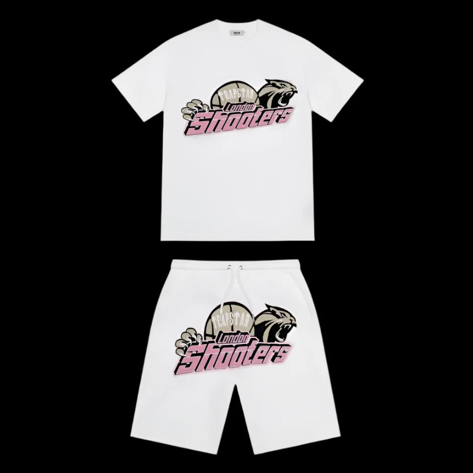Trapstar Shooters Short Set White/Pink