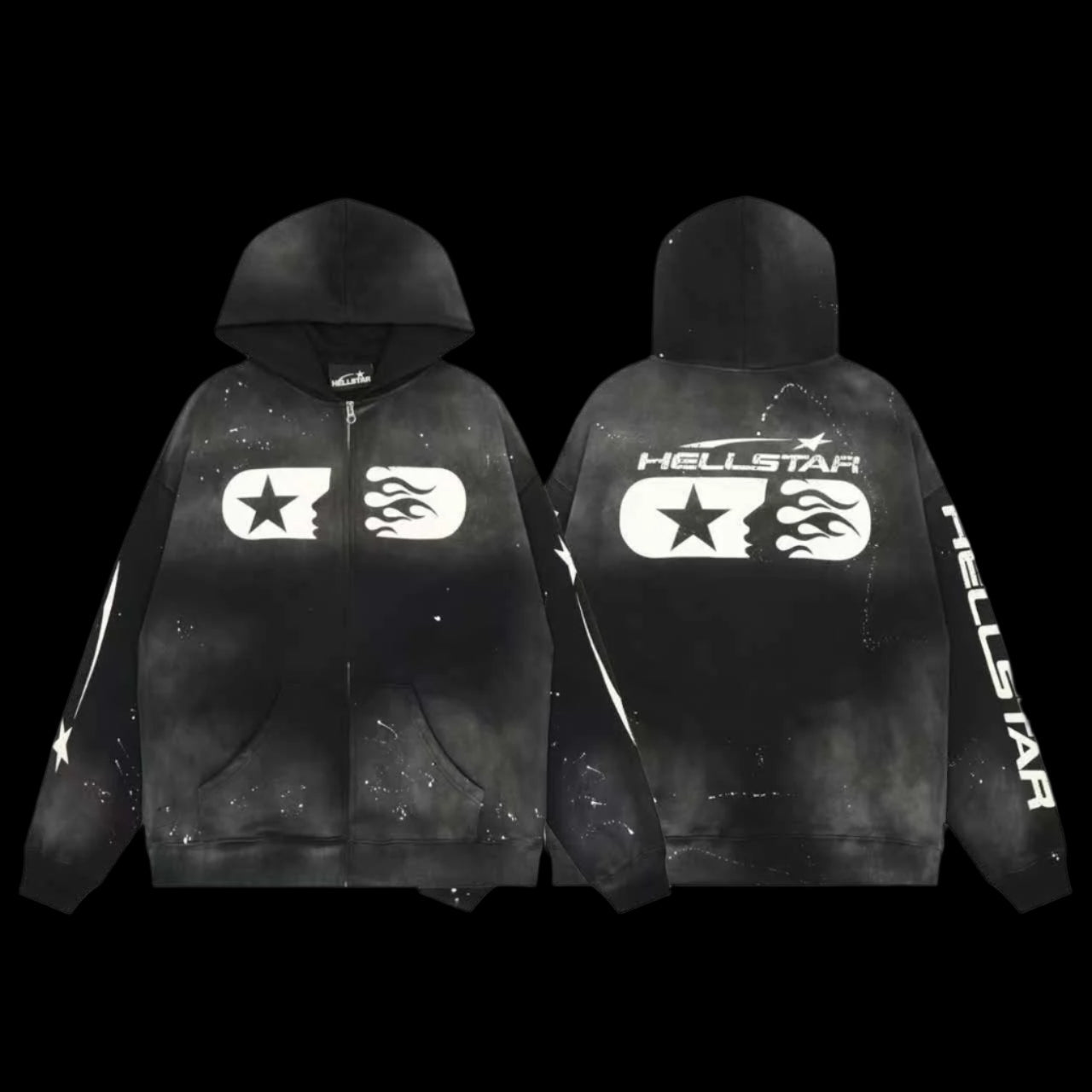 Hellstar Zip Up Hoodie Ash Grey