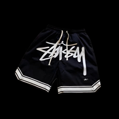 Stussy basketball shorts "Black/white"