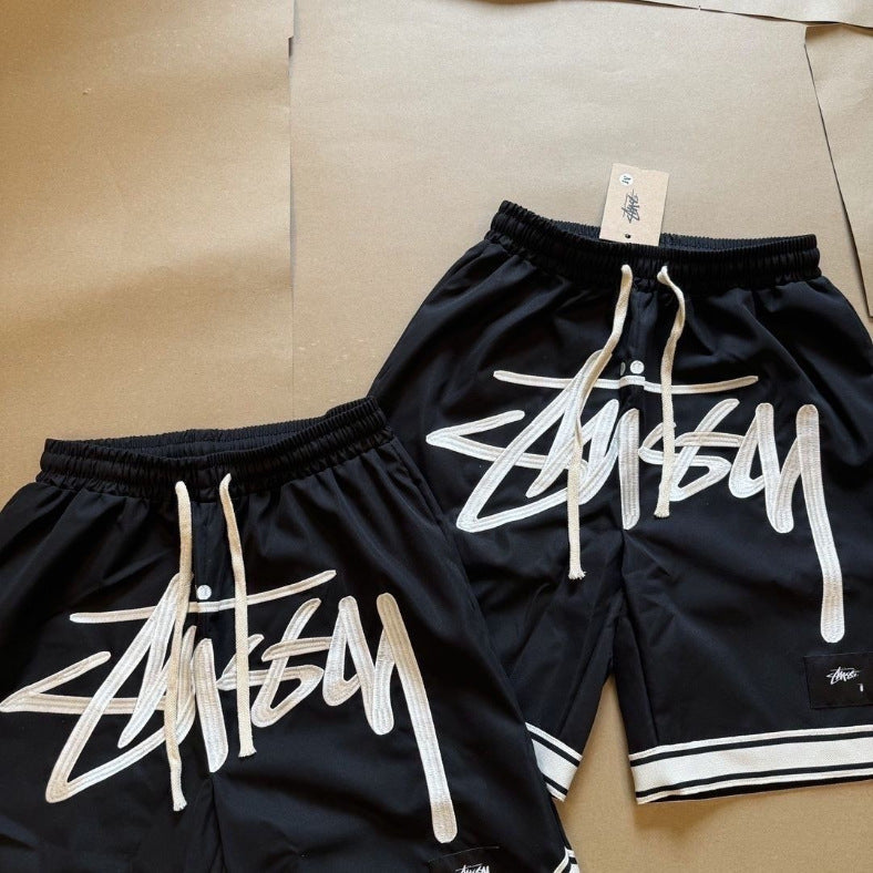 Stussy basketball shorts "Black/white"