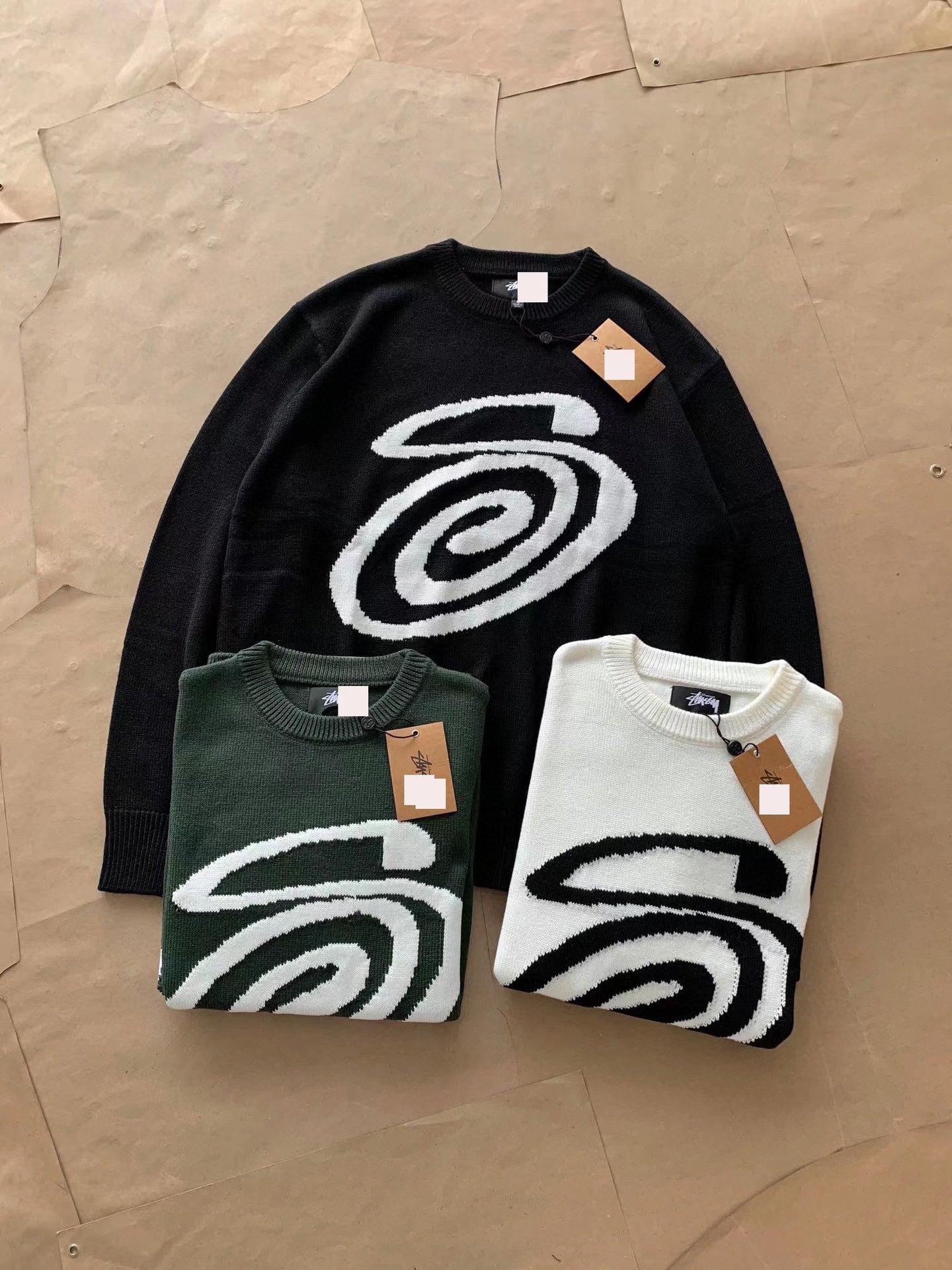 Stussy sweater swirl "Black"