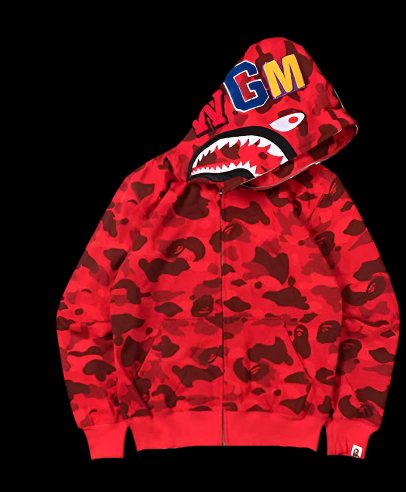 Bape Zip Up Hoodie Red