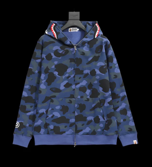 Bape Zip Up Hoodie Navy