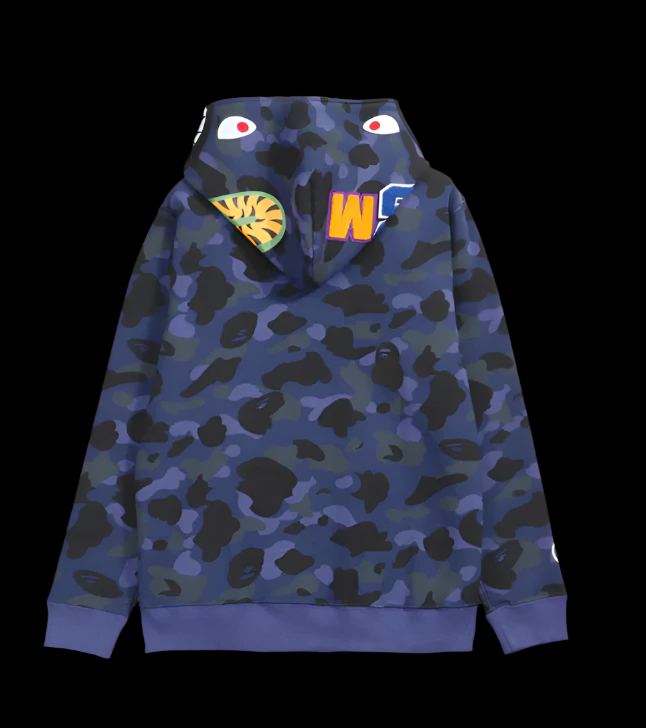 Bape Zip Up Hoodie Navy