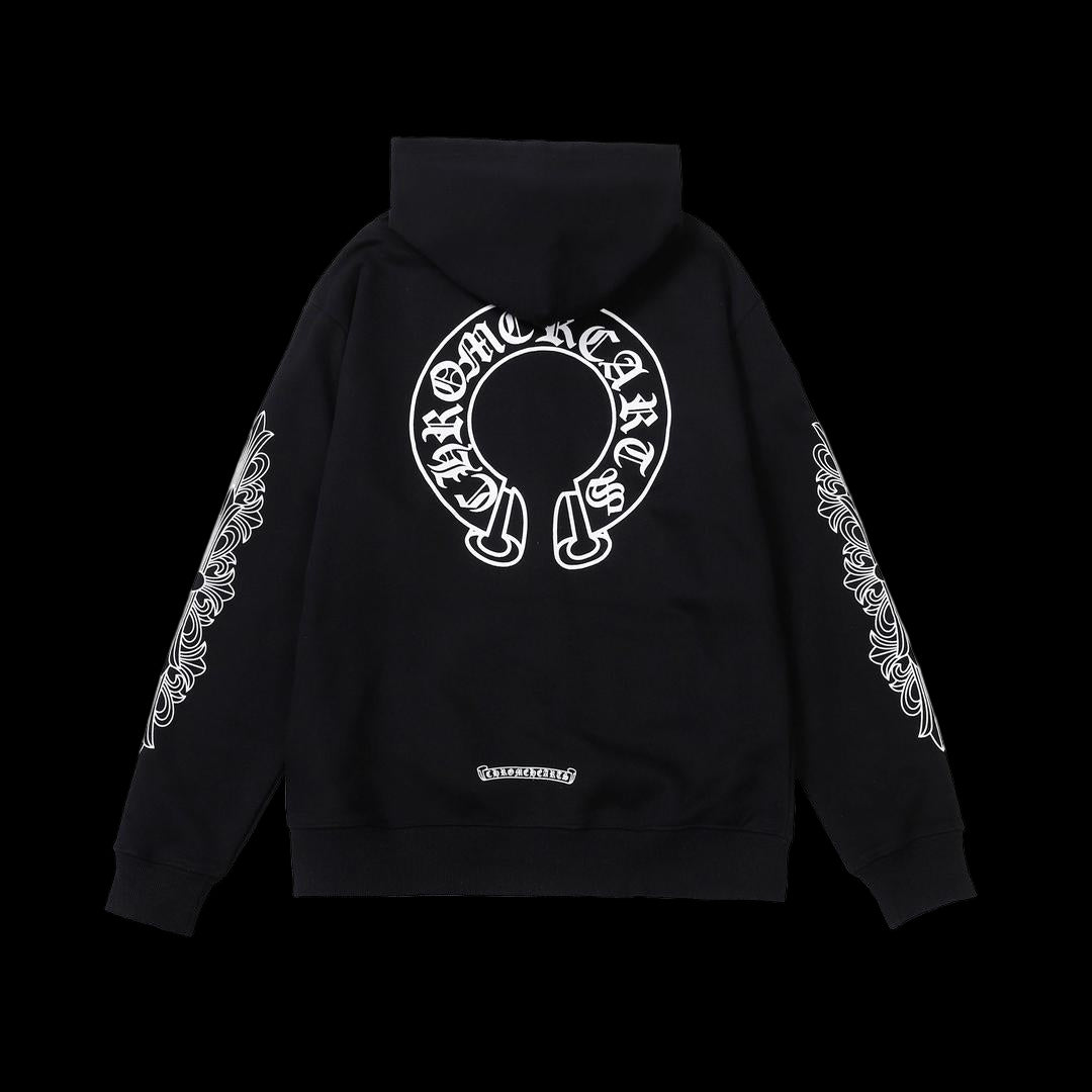 Chrome Hearts Black Horseshoe Hoodie