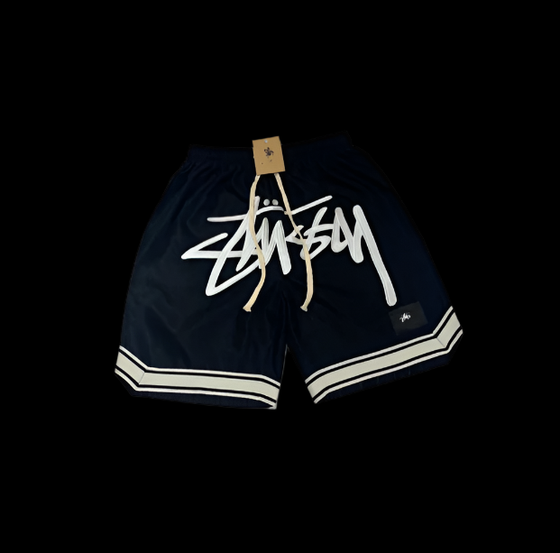 Stussy basketball shorts "Black/white"